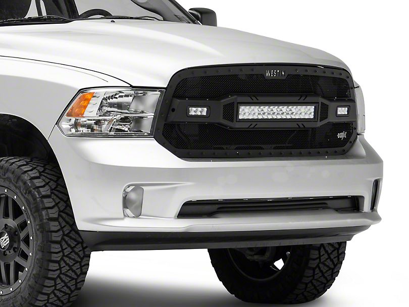 Black Textured HDX LED Upper Replacement Grille 13-19 Ram 1500